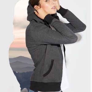 Pact Organic Full Zipper Hoodie Sweatshirt in charcoal grey (small)